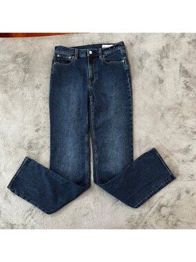 Gap The 90s High Rise Straight Jeans Women's 28 6 Tall Long Dark Wash